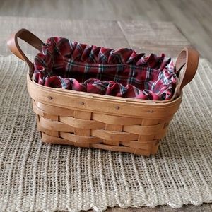 Longaberger Small Rectangle Basket 1991 with Liner